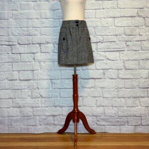 Anthropologie Taikonku Gray Wool Blend Striped Mini Skirt